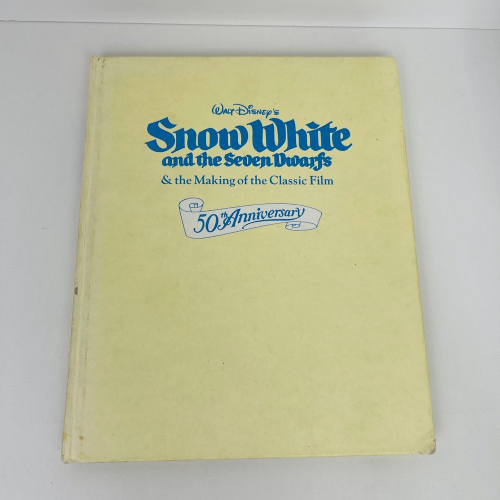 Disney Snow White & the Seven Dwarfs 50th Anniversary Hardcover Book 1987 Good